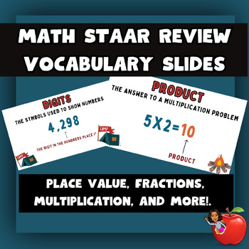 Preview of Math STAAR Review- Vocabulary Slides (3rd - 5th Grade)