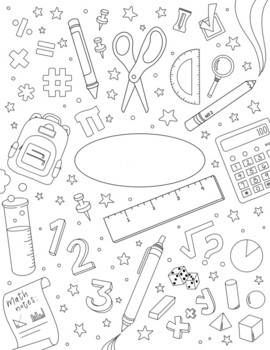 Preview of Math / STEAM / Geometry / Algebra Binder Cover Coloring Activity Sheet.