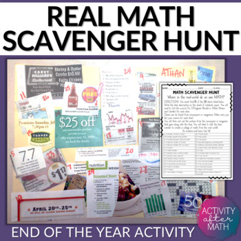 Preview of Math Scavenger Hunt End of the Year Activity