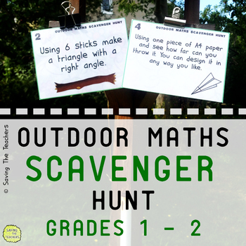 Preview of Outdoor Math Scavenger Hunt Activity: Grades 1 and 2