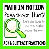 Math Scavenger Hunt - Adding and Subtracting Fractions wit