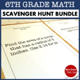 6th Grade Math Scavenger Hunt Activity Bundle | Math Revie