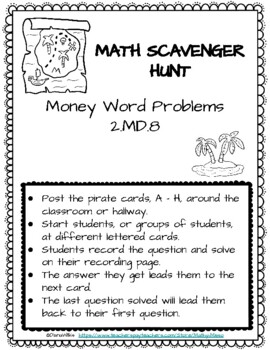Preview of Math Scavenger Hunt: Money Word Problems