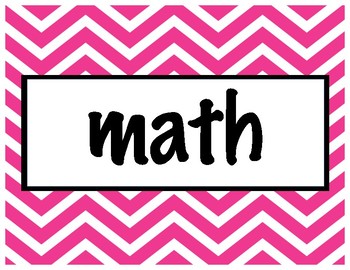 Preview of Math, Science, ELA and Social Studies Subject Titles/Labels