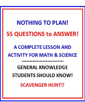 Preview of Math and Science Scavenger Hunt with Lesson Plan