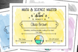 Math, Science and Technology Award Certificate Template fo
