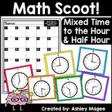 Math Scoot! Mixed Time to Hour and Half Hour (Reading Anal