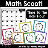 Math Scoot! Time to the Half Hour (Reading an analog clock