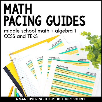 Preview of Math Scope and Sequence for 6th-8th & Algebra 1 | CCSS & TEKS Pacing Guides