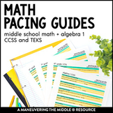 Math Scope and Sequence for 6th-8th & Algebra 1 | CCSS & T