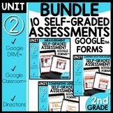 Math Self-Grading Assessment Google Classroom™  2nd Grade BUNDLE