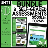 Math Self-Grading Assessment Google Classroom™  2nd Grade 