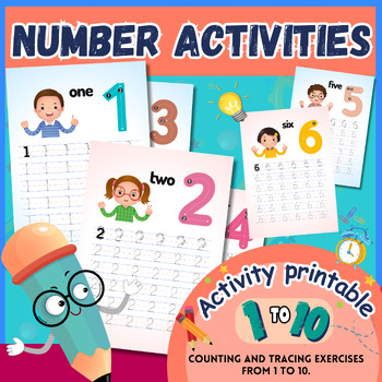 Math Sense Writing Numbers 1-10 and Tracing Numbers (Practice Colored ...