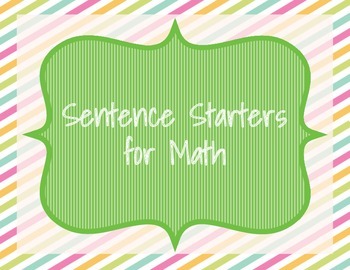 Preview of Math Sentence Starters (30 pack)