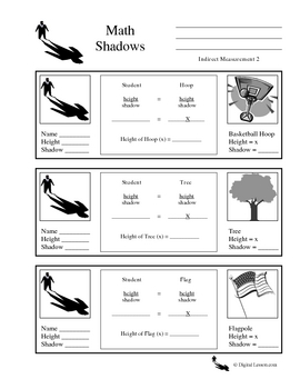 Math Shadows Project (Proportions and Indirect Measurement) | TpT