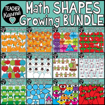 Preview of Math Shapes Clipart: GROWING BUNDLE - Geometry Clipart