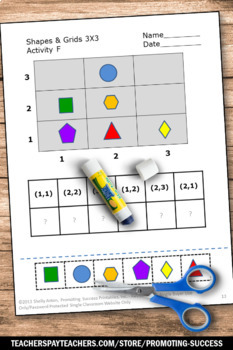 Graphing Coordinates Cut Paste Worksheets Math Distance Learning Packet