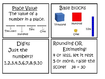 Preview of Math Skill Cards- Third Grade