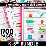 Math Skill Checks | K-5 Bundle