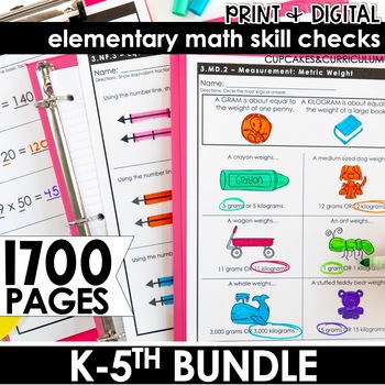 Preview of Math Worksheets for K-5th Grade for Addition, Subtraction, Multiplication & More