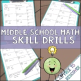 Math Skill Drills for Middle School