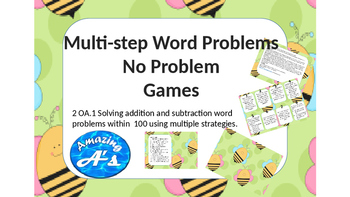 Preview of Math Skills - Add and Subtract Multi-Step Word Problem Game