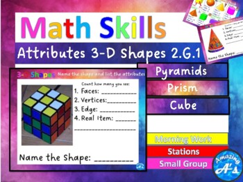 Preview of Math Skills - Attributes of 3-D Shapes - G1