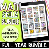 Math Skills Centers Full Year Bundle | Pre-K, Kindergarten