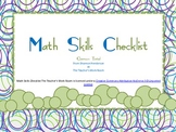 Math Skills Checklist