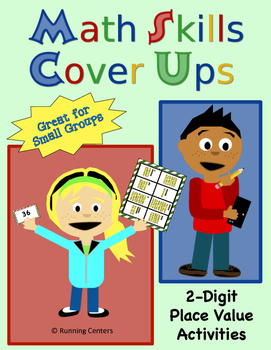 Preview of Math Skills Cover Ups - 2-digit Place Value Math Mat Games - Gr. 2