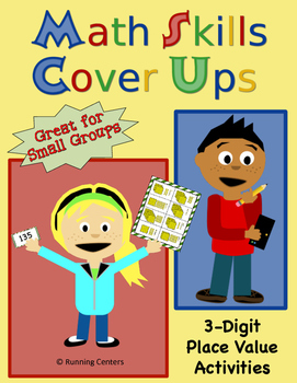 Preview of Math Skills Cover Ups - 3-digit Place Value Math Mat Games - Gr. 2