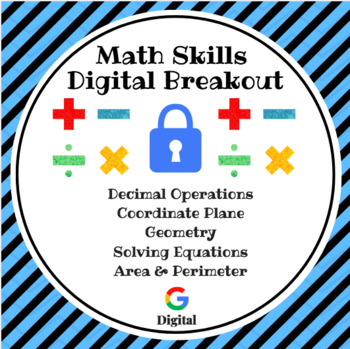 Preview of Distance Learning: Math Skills Digital Breakout / Escape Room