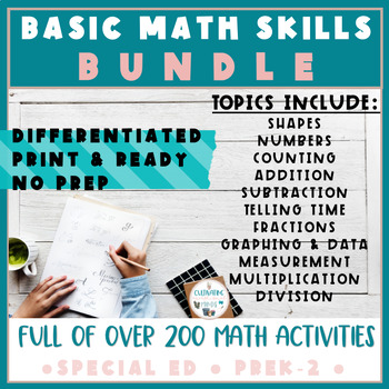 Preview of Math Skills Home Learning Packet | Basic Math Skills Bundle | ESY | End of Year