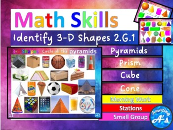 Preview of Math Skills - Identify 3-D Shapes - G1