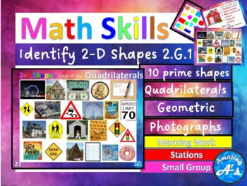Preview of Math Skills - Identifying 2-D Shapes - G1