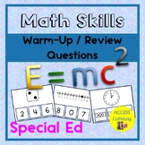 Math Skills Question Cards for Warm-Up / Review Special Ed