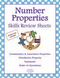 Math Skills Review Sheets: Number Properties