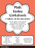 Math Skills Review Template