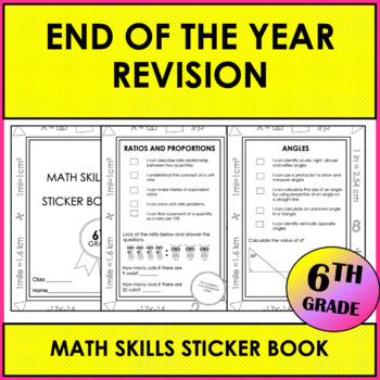 Preview of End of the Year Revision Grade 6: Math Skills Sticker Book