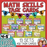 Math Skills Task Cards Bundle for 4th and 5th Grade Word P