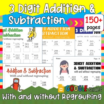 Math Skills Worksheets Skill Drills 3 Digit Addition Subtraction With ...