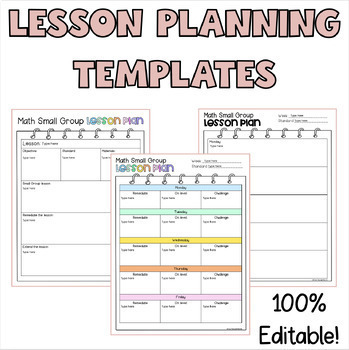 Guided Math Small Group Binder, Anecdotal Notes, Lesson Plan Templates ...
