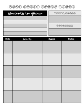 Preview of Math Small Group Lesson Planning Template **FREEBIE**