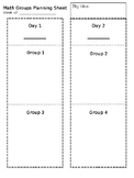 Math Small Group Planning Templates (editable)