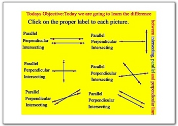 Math Smartboard Lesson Parallel, Perpendicular, and Intersecting lines