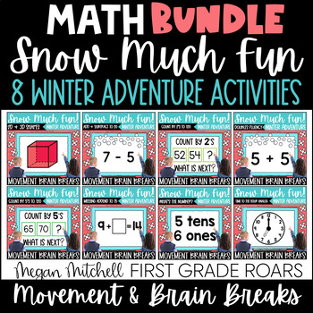 Preview of Math  Snow Activities Fact Fluency Winter Adventure Movement Break
