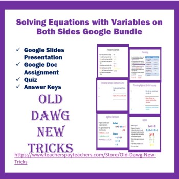 Preview of Math: Solving Equations with Variables on Both Sides Google Bundle
