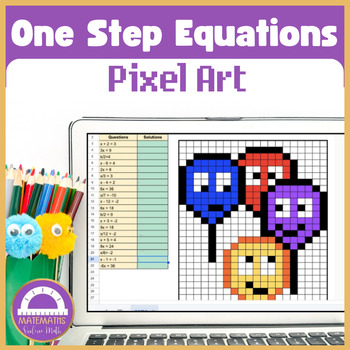 Preview of Math Solving One Step Equations Pixel Art Activity | Digital Resource