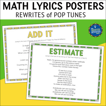 Preview of Math Skills Song Lyrics Posters