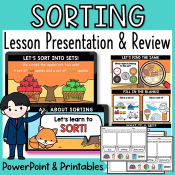 Preview of Math Sorting Shapes and Objects PowerPoint Lesson Worksheet